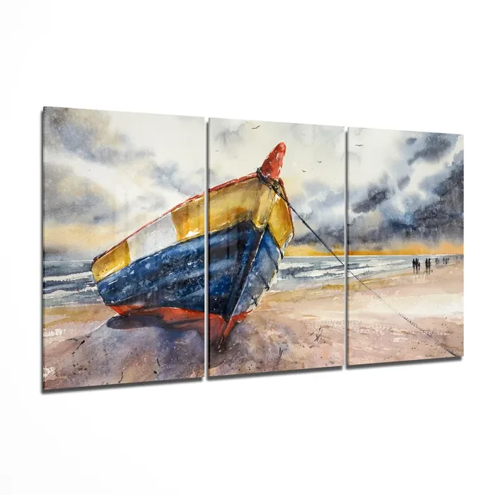 Abandoned Boat Mega Glass Wall Art – 55 » x 28.5 «