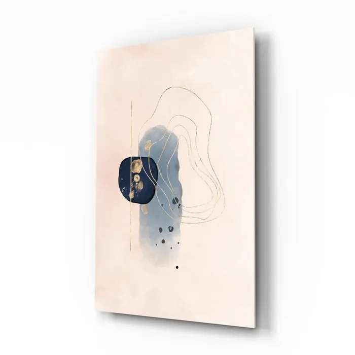 Abstract Beige Glass Wall Art – 28.5 » x 18 «