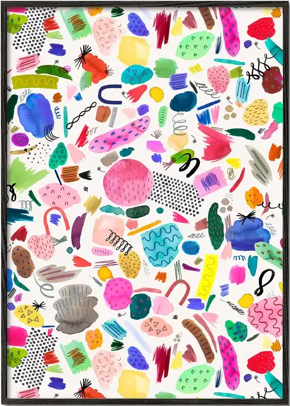 Abstract Scribbles Multi 2 – Poster / 8 » x 12 » in / No