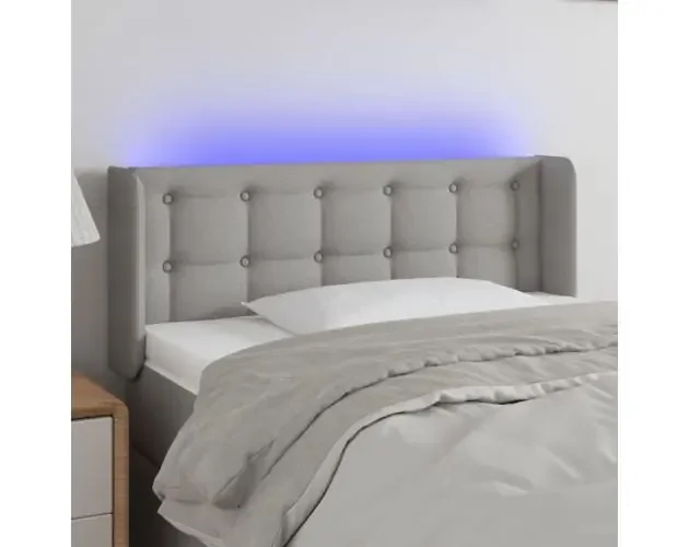 Acquista Ora Cabecero con LED de tela gris claro 93x16x78/88 cm | Brico Depôt
