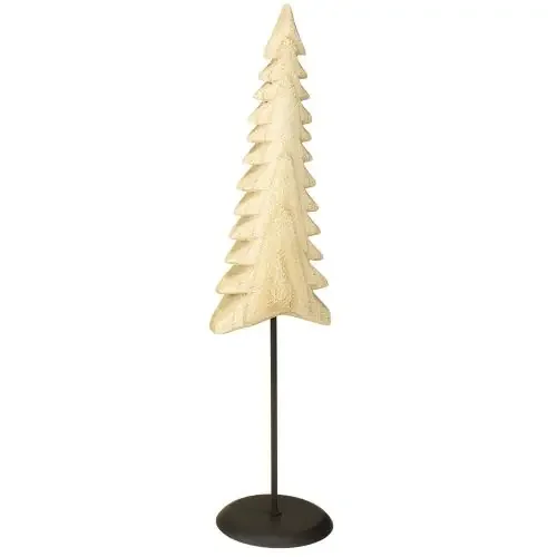Adorno de árbol de Navidad de madera natural para colocar de pie H41cm