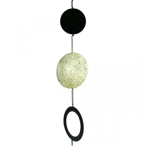 Adorno navideño adorno colgante oro negro 5 elementos 79cm