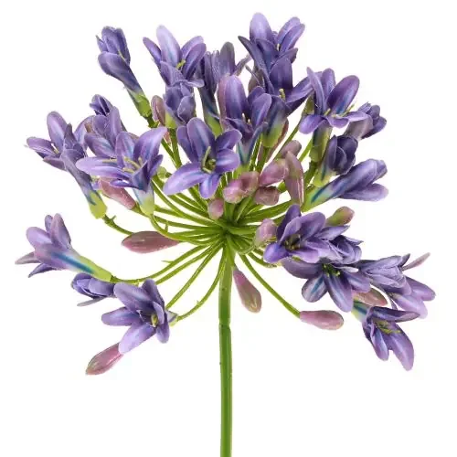 Agapanthus Lirio Africano Flores Artificiales Púrpura L75cm 2pcs