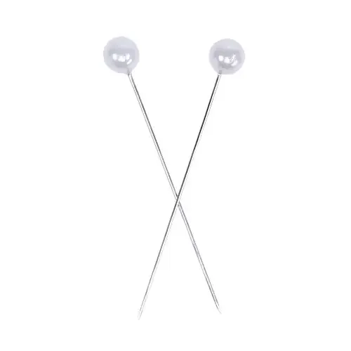 Agujas cabeza perla blancas Ø8mm L65mm 55uds