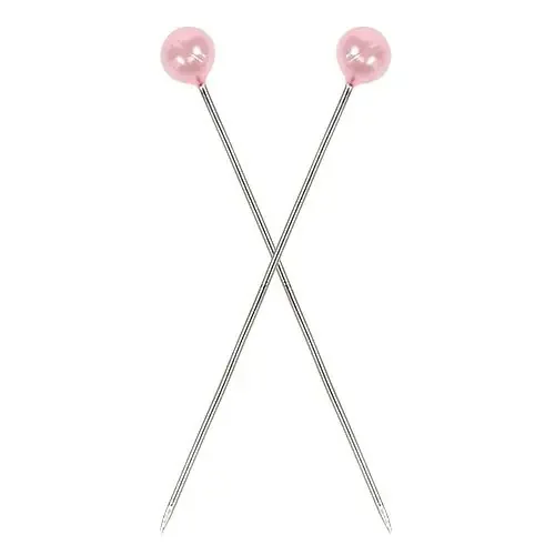 Agujas cabeza perla rosa Ø4mm 4cm 150uds