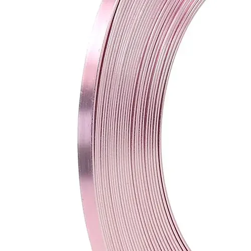 Alambre plano aluminio rosa 5mm 10m