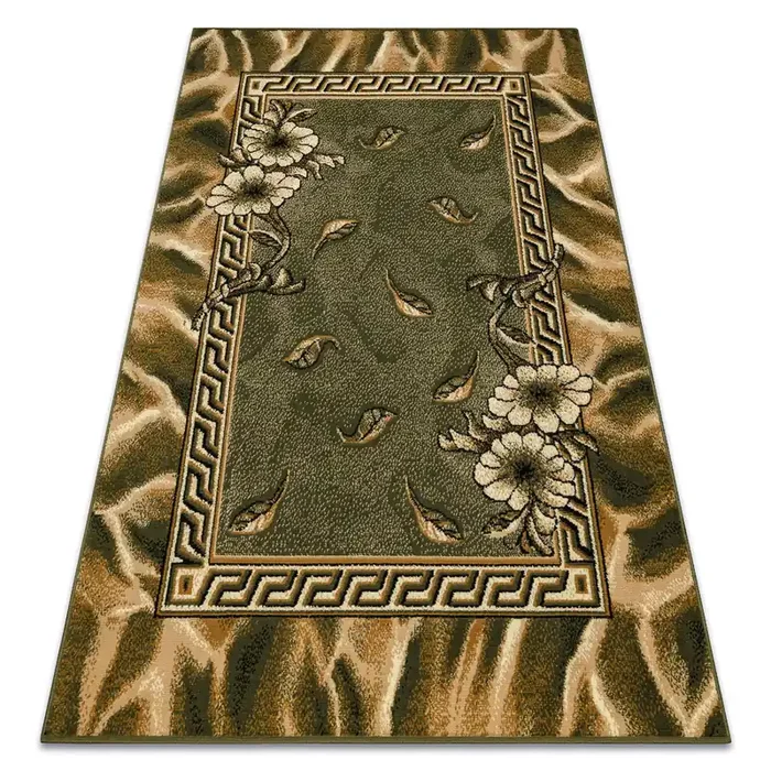 Alfombra BCF Morad TRIO Flores, hojas clásico – verde