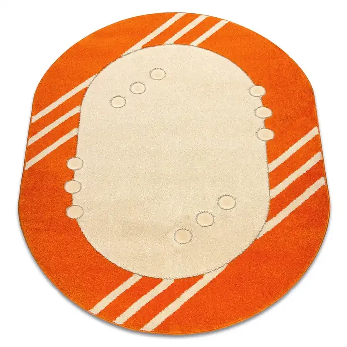 Alfombra DAISY oval 8866 Marco naranja