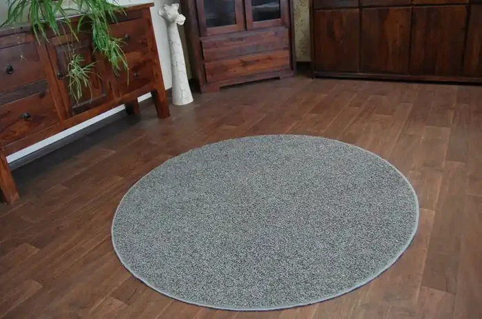 Alfombra GLITTER 166 círculo color ceniza