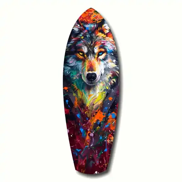 Alone Wolf V3 Glass Wall Art – 90×30 cm