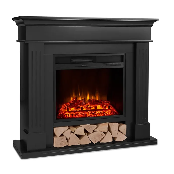 Alta Qualità Klarstein LasPilas Chimenea Eléctrica con Marco 1800W 108cm Negro 1800 W | Negro