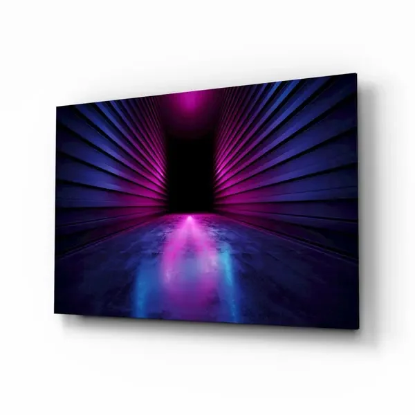 Arte de pared de vidrio de Luces de neón – 72×46 cm