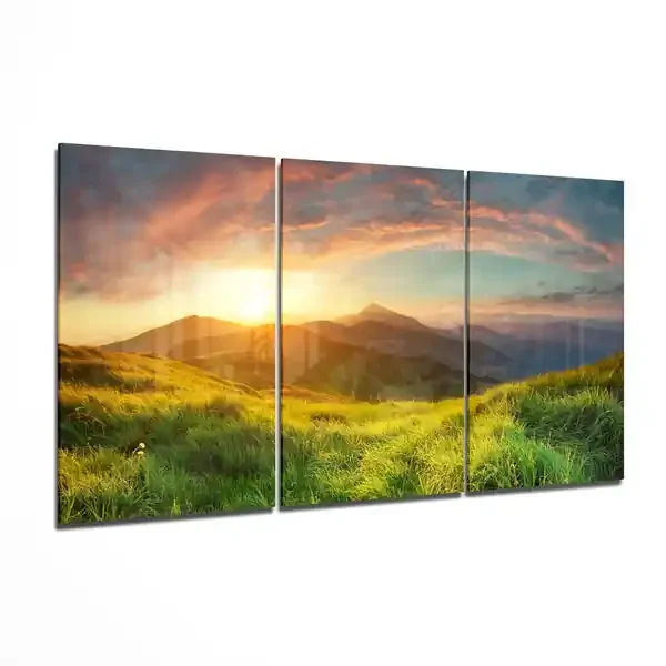 Arte de pared de vidrio de Mega del campo en el campo mega – 140×72 cm