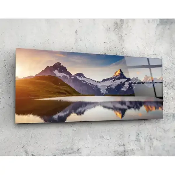 Arte de pared de vidrio de Montagna (92×36 cm)
