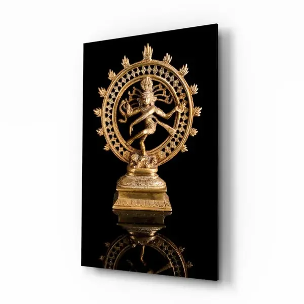 Arte de pared de vidrio de Shiva Nataraja – 72×46 cm
