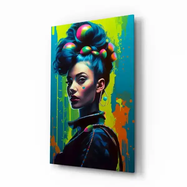 Arte de pared de vidrio de Stile per capelli Collezione di design – 72×46 cm