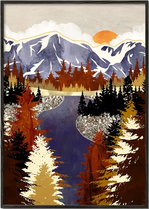 Autumn River – Poster / 8 » x 12 » in / No