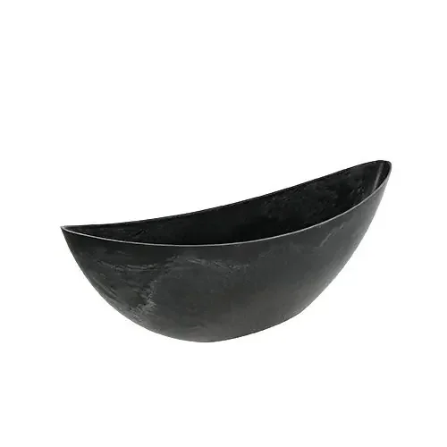 Barco de plástico antracita ovalado 39cm x 12,5cm H13cm 1 pieza