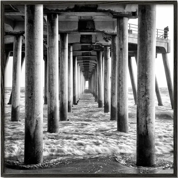 Black California – Underneath Huntington Beach Pier II – Poster / 20 » x 20 » in / No