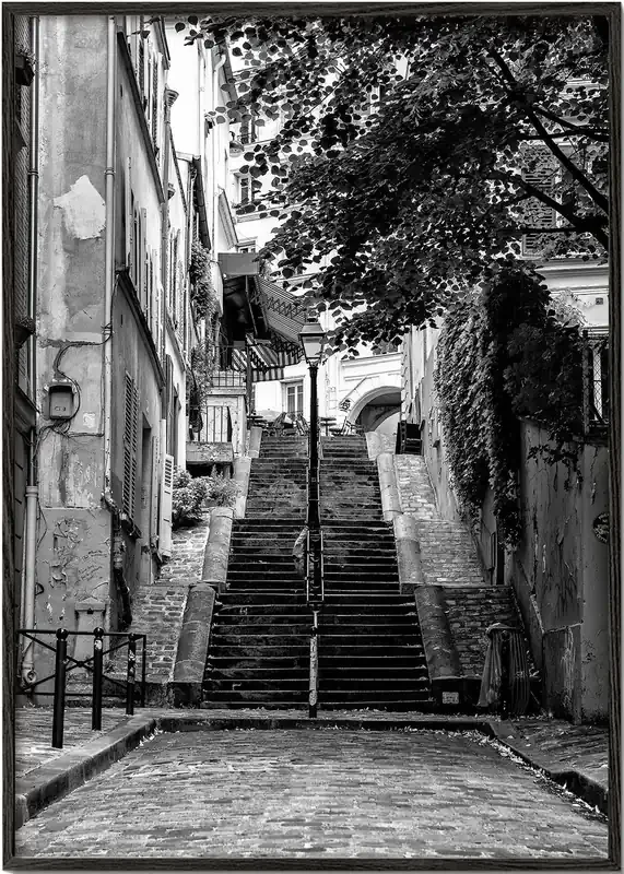 Black Montmartre – French Street – Poster / 8 » x 12 » in / No