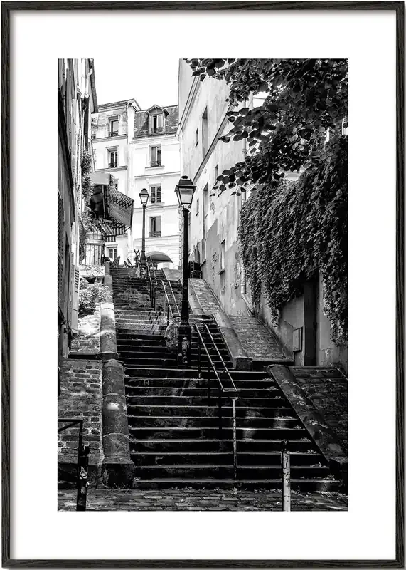 Black Montmartre – Paris Step by Step – Poster / 8 » x 12 » in / No