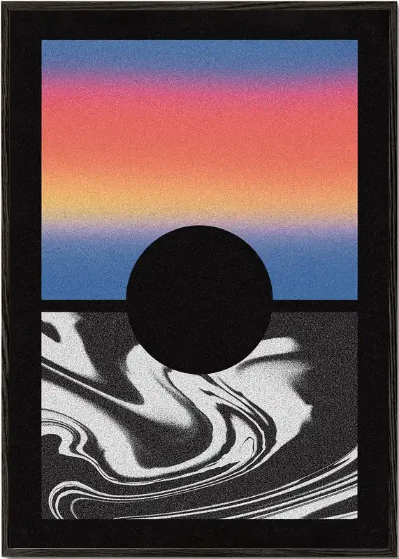 Black Worm Hole Gradient – Amy Louise Baker – Poster / 8 » x 12 » in / No