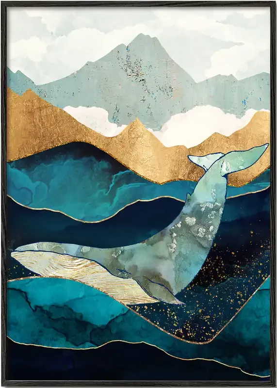 Blue Whale – Poster / 8 » x 12 » in / No