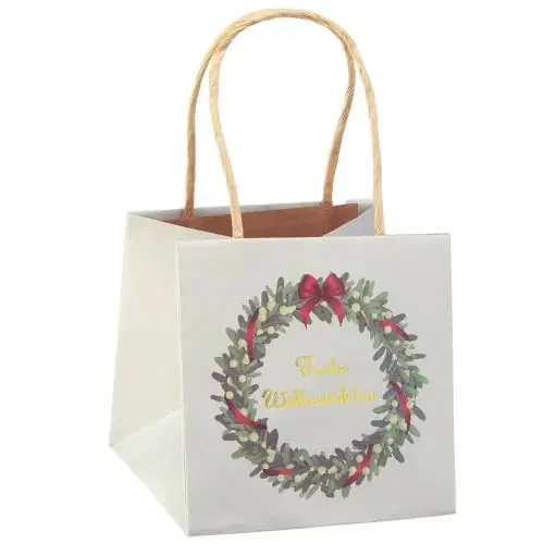 Bolsa de regalo con asas bolsa regalo gris 12×12cm 8uds