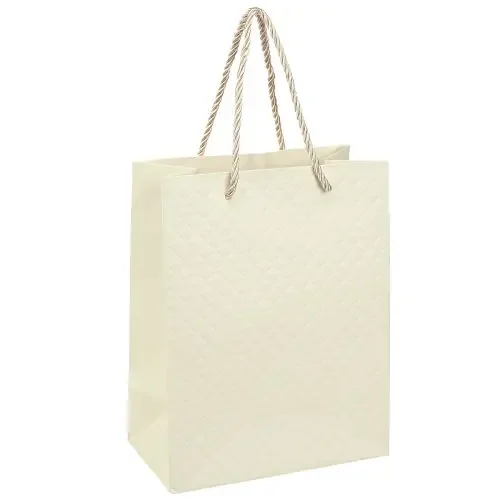 Bolsa regalo bolsa regalo papel crema 18×10×23cm 1ud