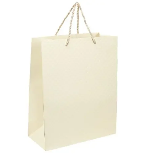 Bolsa regalo bolsa regalo papel crema 26×12×32cm 1ud