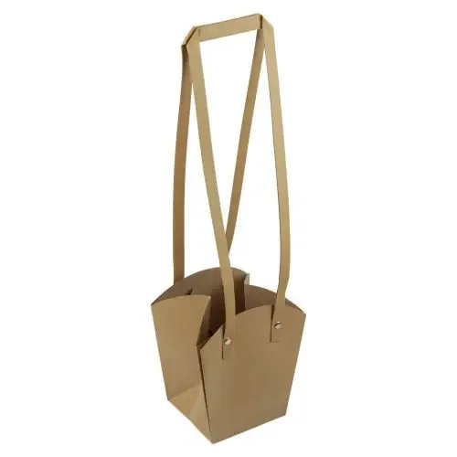 Bolsas de papel asa macetero papel natural 11,5×11,5×18,5cm 8 uds