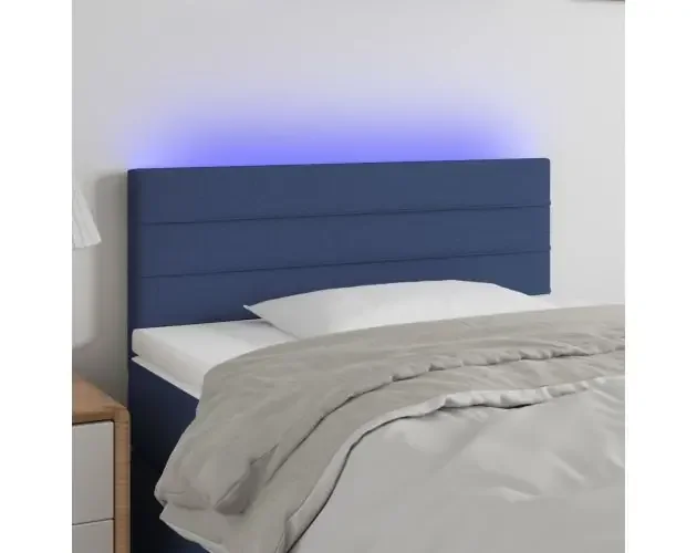 Cabecero con LED de tela azul 80x5x78/88 cm | Brico Depôt Offerta Speciale