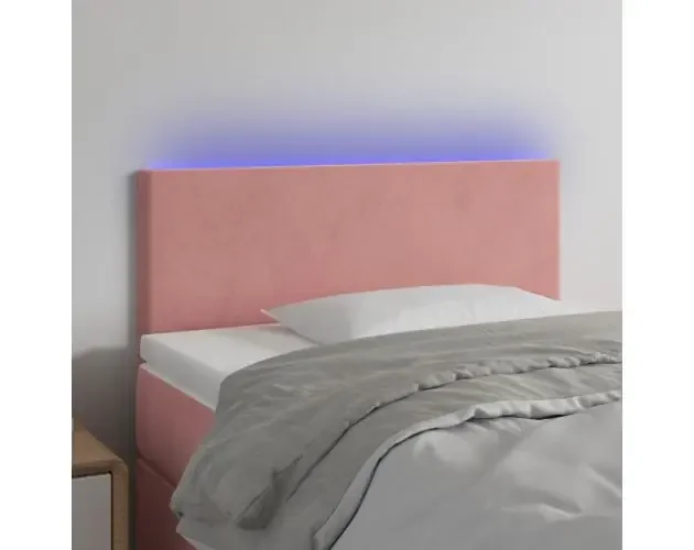 Cabecero con LED de terciopelo rosa 100x5x78/88 cm eso9428 | Brico Depôt Direttamente Dal Produttore