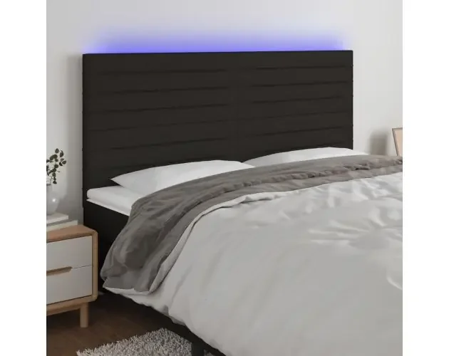 Cabecero con luces LED tela negro 160x5x118/128 cm eso1197 | Brico Depôt Direttamente Dal Produttore