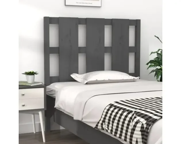 Cabecero de cama madera maciza de pino gris 105,5x4x100 cm | Brico Depôt Prezzo Conveniente