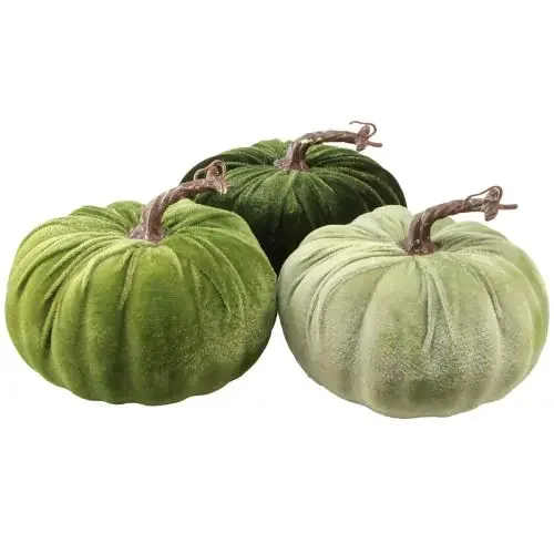 Calabaza decorativa otoño verde verde oscuro verde claro Ø18cm 3 uds