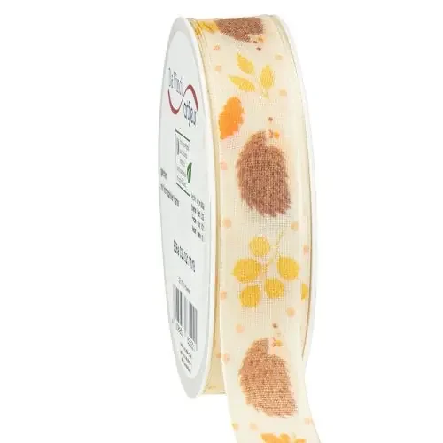 Cinta de regalo cinta de orillo erizo de otoño 15mm 18m
