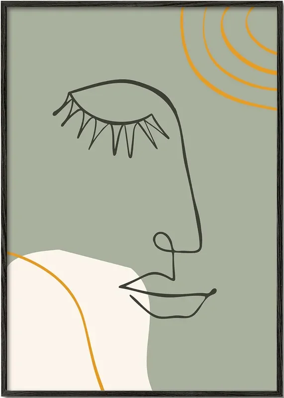 Closed Eyes-Line Art – Poster / 8 » x 12 » in / No