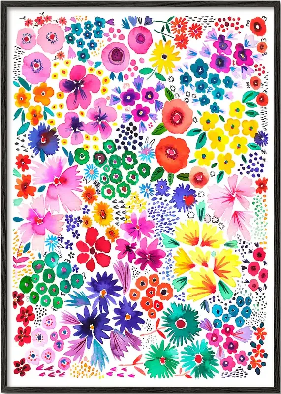 Colorful Little Artful Flowers Multi 2 – Poster / 8 » x 12 » in / No