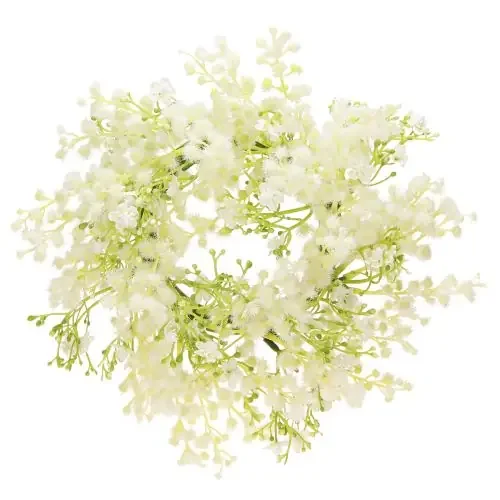 Corona de flores mimosa artificial crema blanco verde Ø25cm