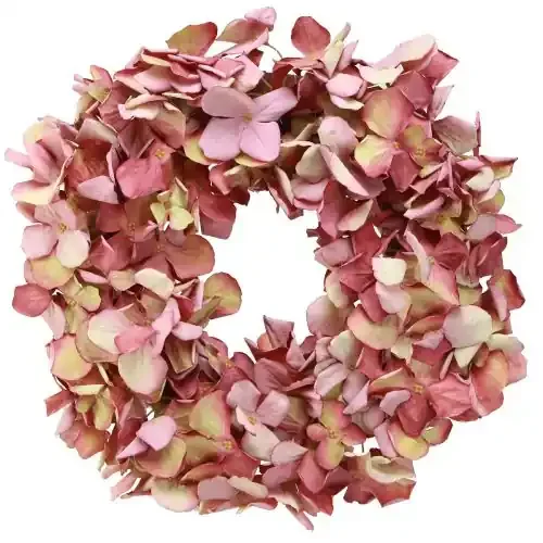 Corona de hortensias corona decorativa artificial rosa malva Ø30cm