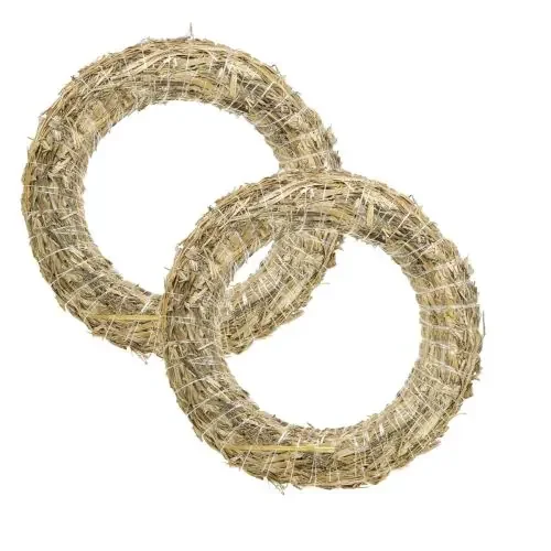 Corona de paja coronas de paja para coronas y coronas de adviento 25/6cm 2uds