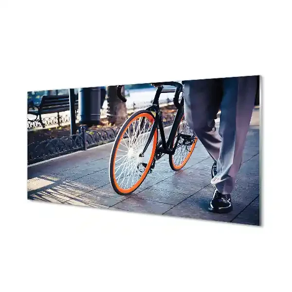 Cuadro de cristal acrílico Ciudad segmento de la bicicleta
