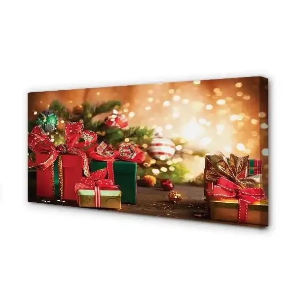 Cuadros sobre lienzo Regalos de navidad adornos luces