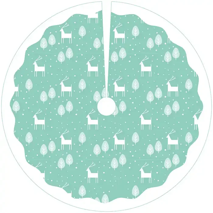 Cubre pie árbol Navidad Renos Blue
