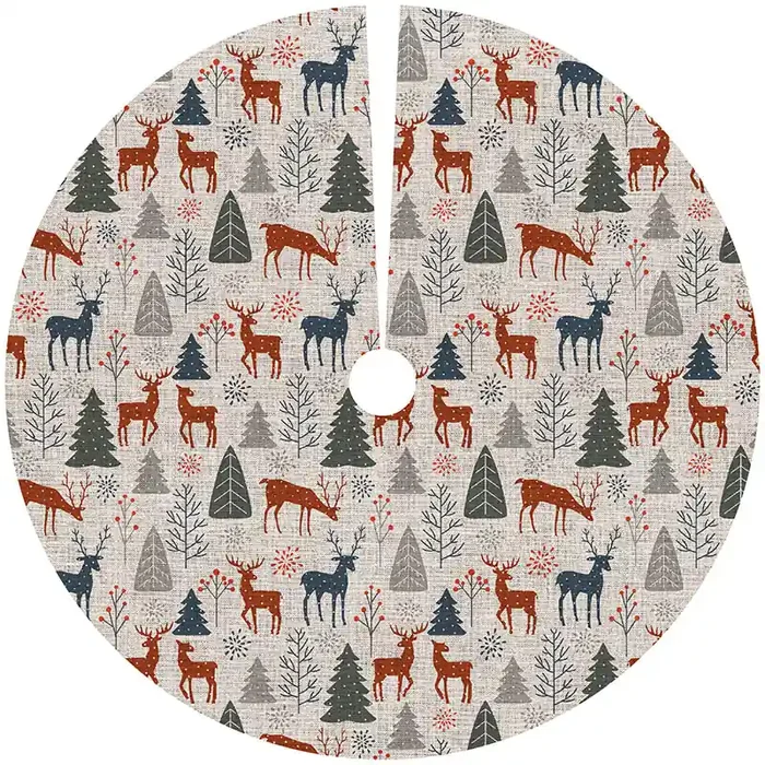 Cubre pie árbol Navidad Renos y Árboles