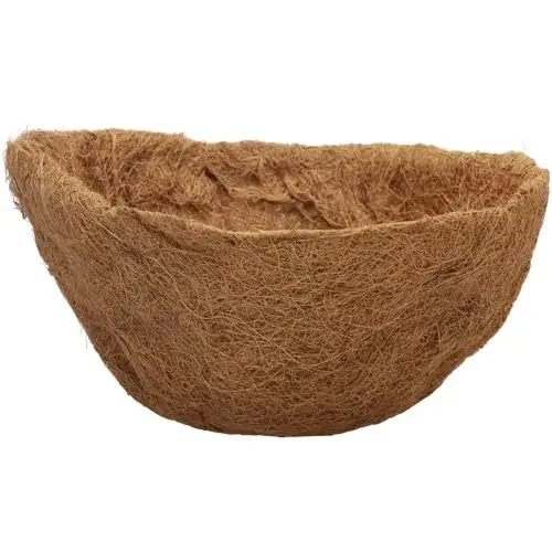 Cuenco de flores redondo, cuenco de fibra natural, cuenco de planta de coco de unos 30 cm