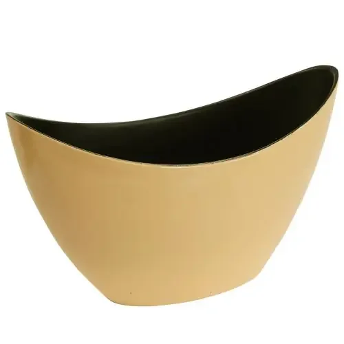 Cuenco decorativo planta barco amarillo primavera 20x9x12cm