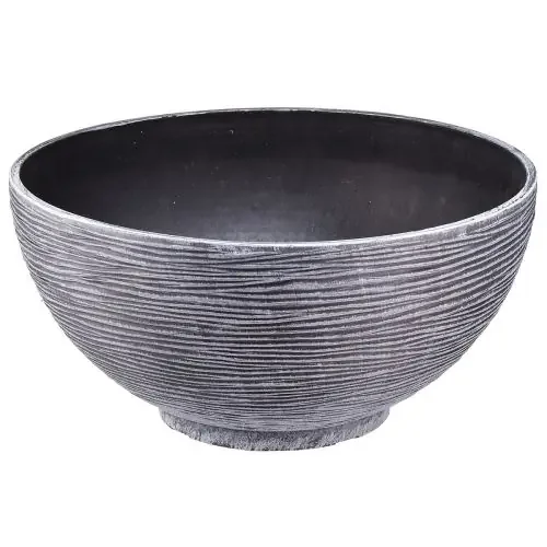 Cuenco decorativo redondo para plantas gris negro Ø40cm H19,5cm