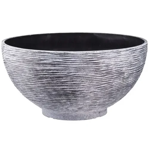 Cuenco redondo para plantar gris negro Ø45cm H22,5cm